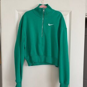 Nike Women's Green Half-Zip Sweatshirt